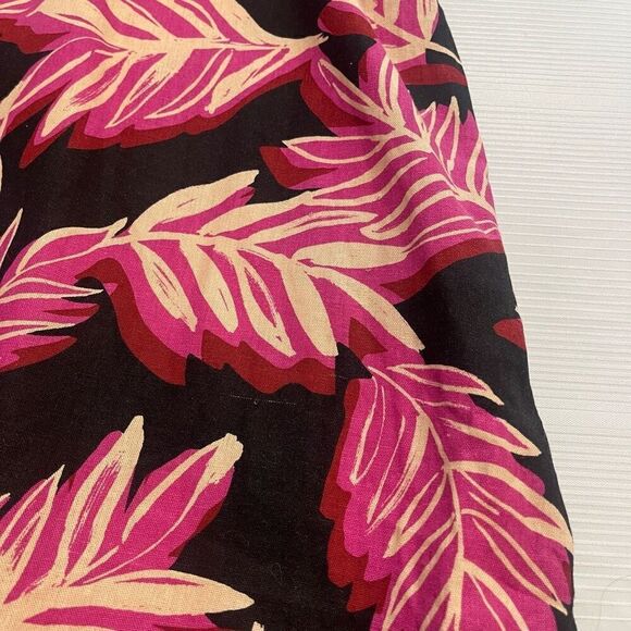 Who What Wear Pink Tropical Linen Puff Sleeve Dress Size Medium - Picture 7 of 11